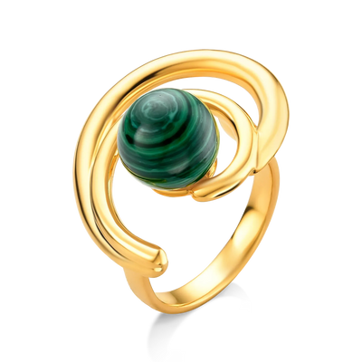 Anel Espiral - Malaquita — ângulo 1