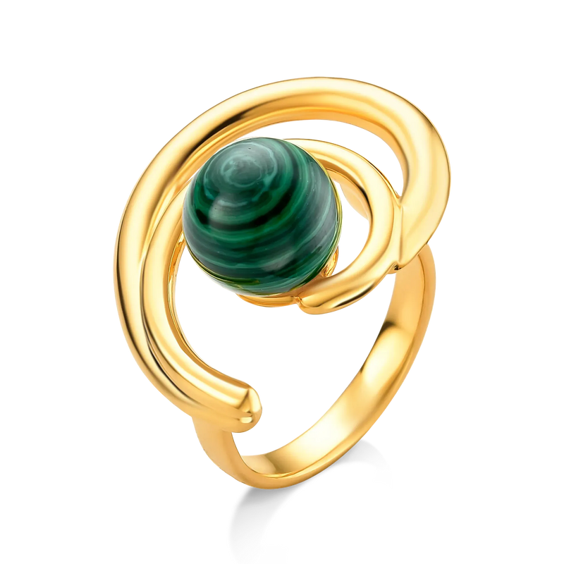 Anel Espiral - Malaquita