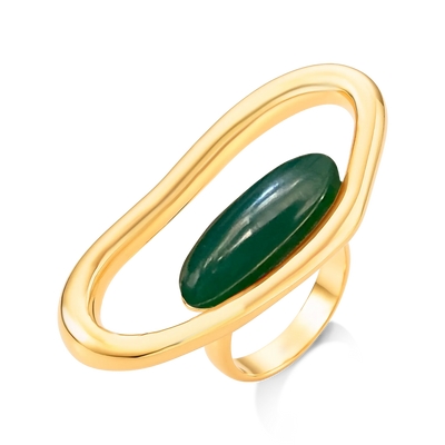 Anel Reconectar - Ágata Verde — ângulo 1