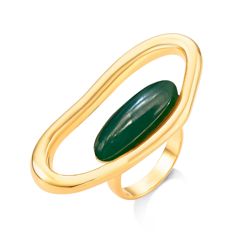 Anel Reconectar - Ágata Verde