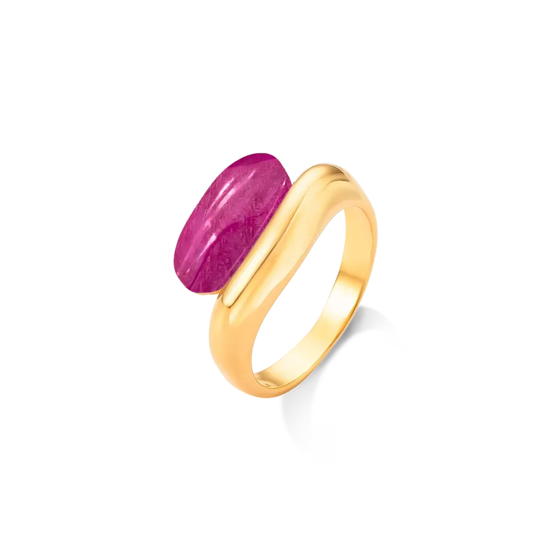 Anel Sentir - Feldspato Rosa Pink