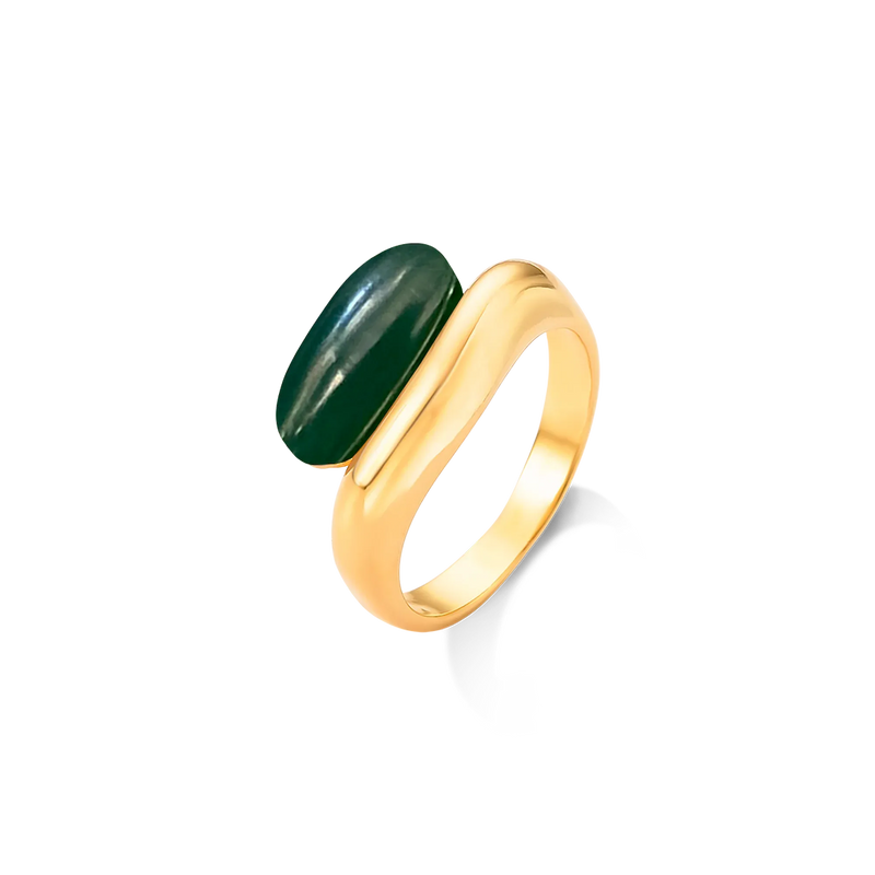 Anel Sentir - Ágata Verde