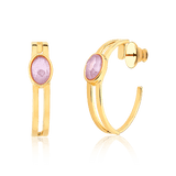 Argola Essencial Oval - Ametista Semijoias de luxo e design exclusivo