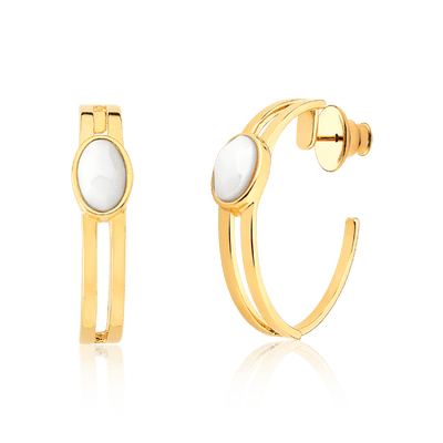 Argola Essencial Oval - Porcelana — ângulo 1