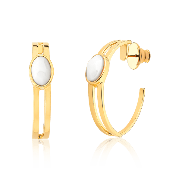 Argola Essencial Oval - Porcelana Semijoias de luxo e design exclusivo