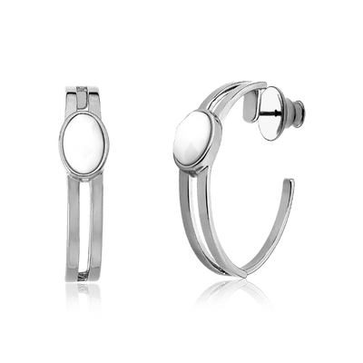 Argola Essencial Oval - Porcelana — ângulo 1