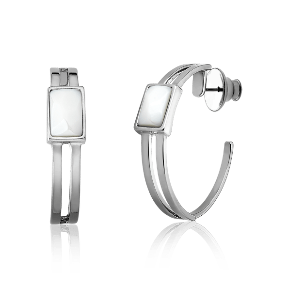Argola Essencial Retângulo - Porcelana Semijoias de luxo e design exclusivo