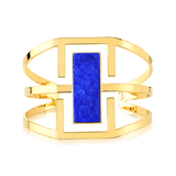 Bracelete Ópera - Feldspato Azul Anil — Ouro 18K | Aimer Joias | pulseira semijoia feminina pedra natural