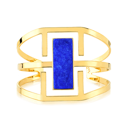 Bracelete Ópera - Feldspato Azul Anil — Ouro 18K | Aimer Joias | pulseira semijoia feminina pedra natural