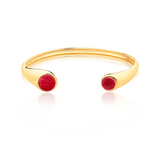 Bracelete Pocket Ball com Feldspato Vermelho em banho ouro 18k | Bracelete feminino Aimer Joias