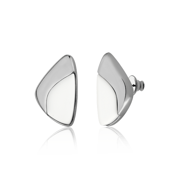 Brinco Ailes Porcelana Branca — Ródio Negro | Aimer Joias