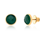 Brinco Classic - Ágata Verde — Ouro 18K | Aimer Joias | brinco semijoia feminina pedra natural