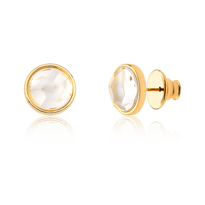 Brinco Classic - Cristal de Rocha — Ouro 18K | Aimer Joias | brinco semijoia feminina pedra natural