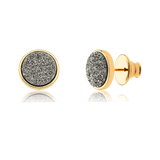 Brinco Classic - Drusa Platina — Ouro 18K | Aimer Joias | brinco semijoia feminina pedra natural
