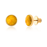Brinco Classic - Feldspato Amarelo — Ouro 18K | Aimer Joias | brinco semijoia feminina pedra natural