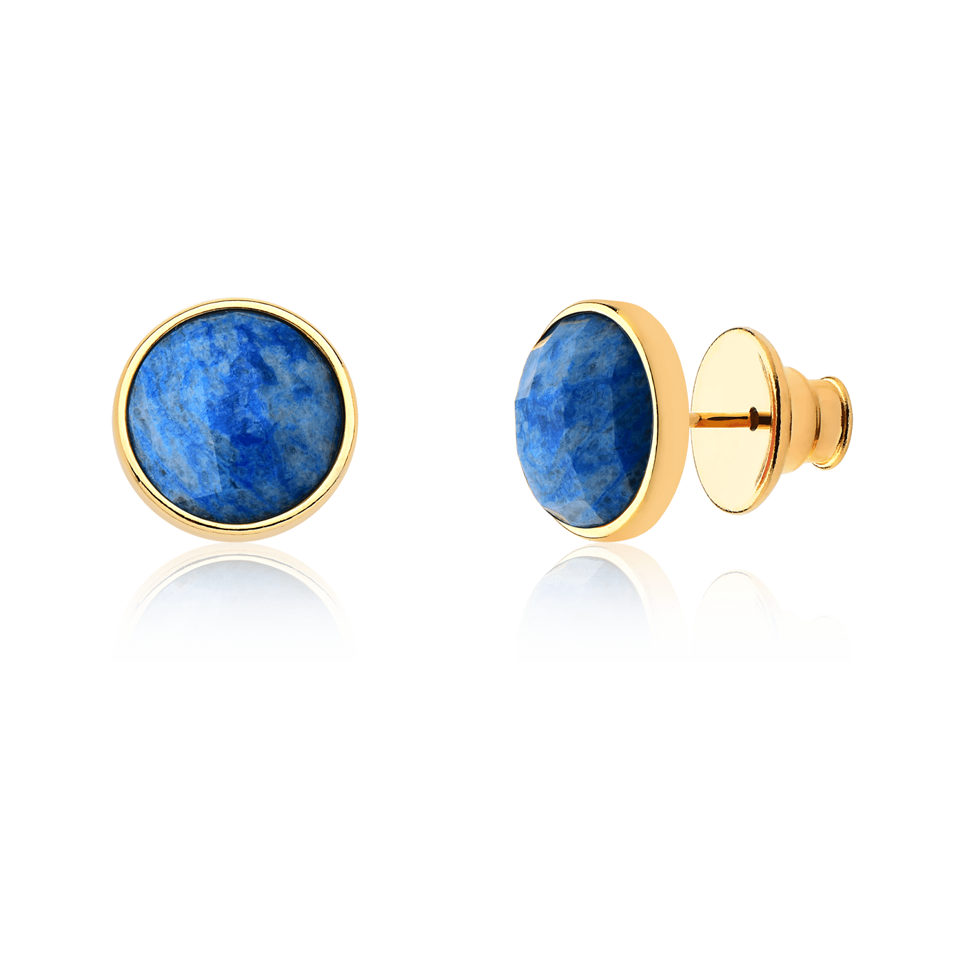 Brinco Classic - Feldspato Azul Anil — Ouro 18K | Aimer Joias | brinco semijoia feminina pedra natural