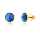 Brinco Classic - Feldspato Azul Anil — Ouro 18K | Aimer Joias | brinco semijoia feminina pedra natural