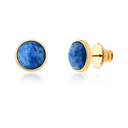 Brinco Classic - Feldspato Azul Anil — Ouro 18K | Aimer Joias | brinco semijoia feminina pedra natural