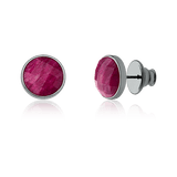 Brinco Classic - Feldspato Rosa Pink — Ródio Negro | Aimer Joias | brinco semijoia feminina pedra natural