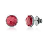 Brinco Classic - Feldspato Vermelho — Ródio Negro | Aimer Joias | brinco semijoia feminina pedra natural