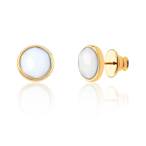 Brinco Classic - Porcelana Branca — Ouro 18K | Aimer Joias | brinco semijoia feminina pedra natural