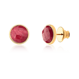 Brinco Classic - Feldspato Vermelho — Ouro 18K | Aimer Joias | brinco semijoia feminina pedra natural