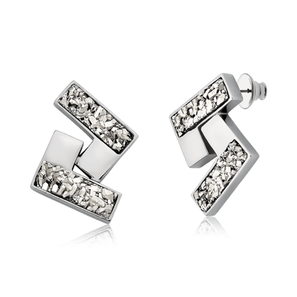 Brinco Enigma - Drusa Platina Semijoias de luxo e design exclusivo