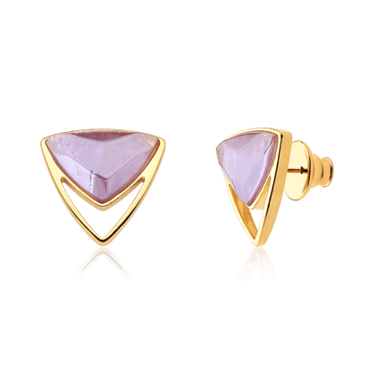 Brinco Equilíbrio - Ametista — Ouro 18K | Aimer Joias | brinco semijoia feminina pedra natural