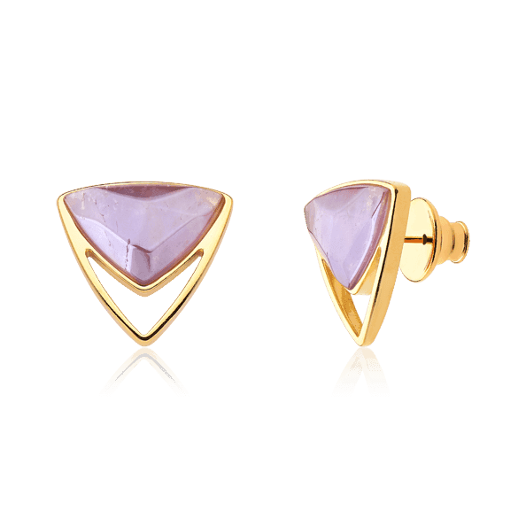 Brinco Equilíbrio - Ametista — Ouro 18K | Aimer Joias | brinco semijoia feminina pedra natural