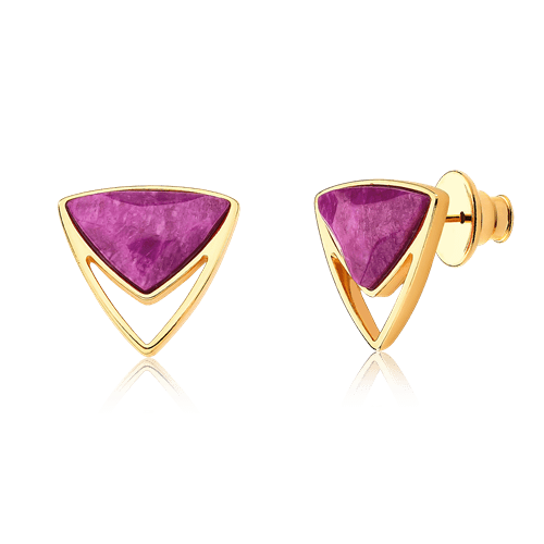 Brinco Equilíbrio - Feldspato Rosa Pink — Ouro 18K | Aimer Joias | brinco semijoia feminina pedra natural