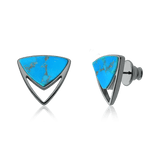Brinco Equilíbrio - Howlita Turquesa — Ródio Negro | Aimer Joias | brinco semijoia feminina pedra natural