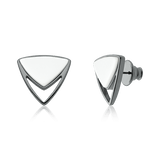 Brinco Equilíbrio - Porcelana Branca — Ródio Negro | Aimer Joias | brinco semijoia feminina pedra natural