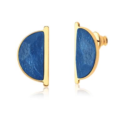 Brinco Escudo - Feldspato Azul Anil — ângulo 1