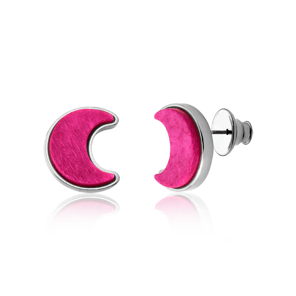 Brinco Lua - Feldspato Rosa Pink