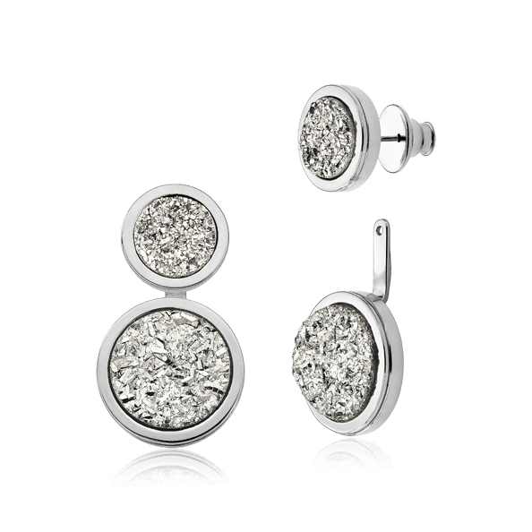 Brinco Nobre - Drusa Platina Semijoias de luxo e design exclusivo
