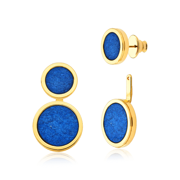 Brinco Nobre - Feldspato Azul Anil Semijoias de luxo e design exclusivo