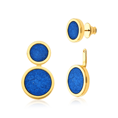Brinco Nobre - Feldspato Azul Anil Semijoias de luxo e design exclusivo