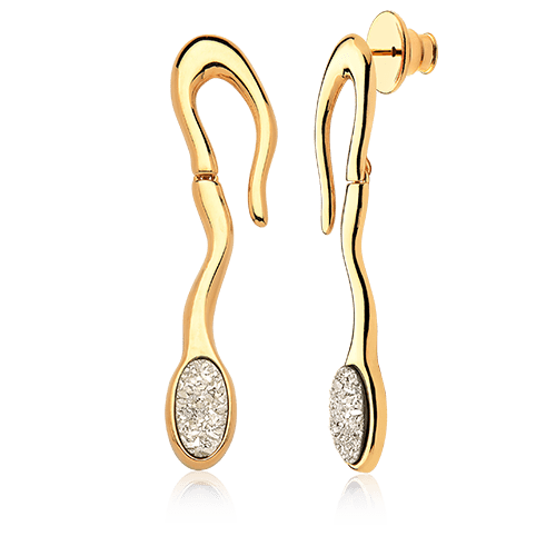 Brinco Noha - Drusa Platina Semijoias de luxo e design exclusivo