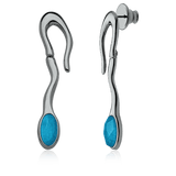 Brinco Noha - Howlita Turquesa Semijoias de luxo e design exclusivo