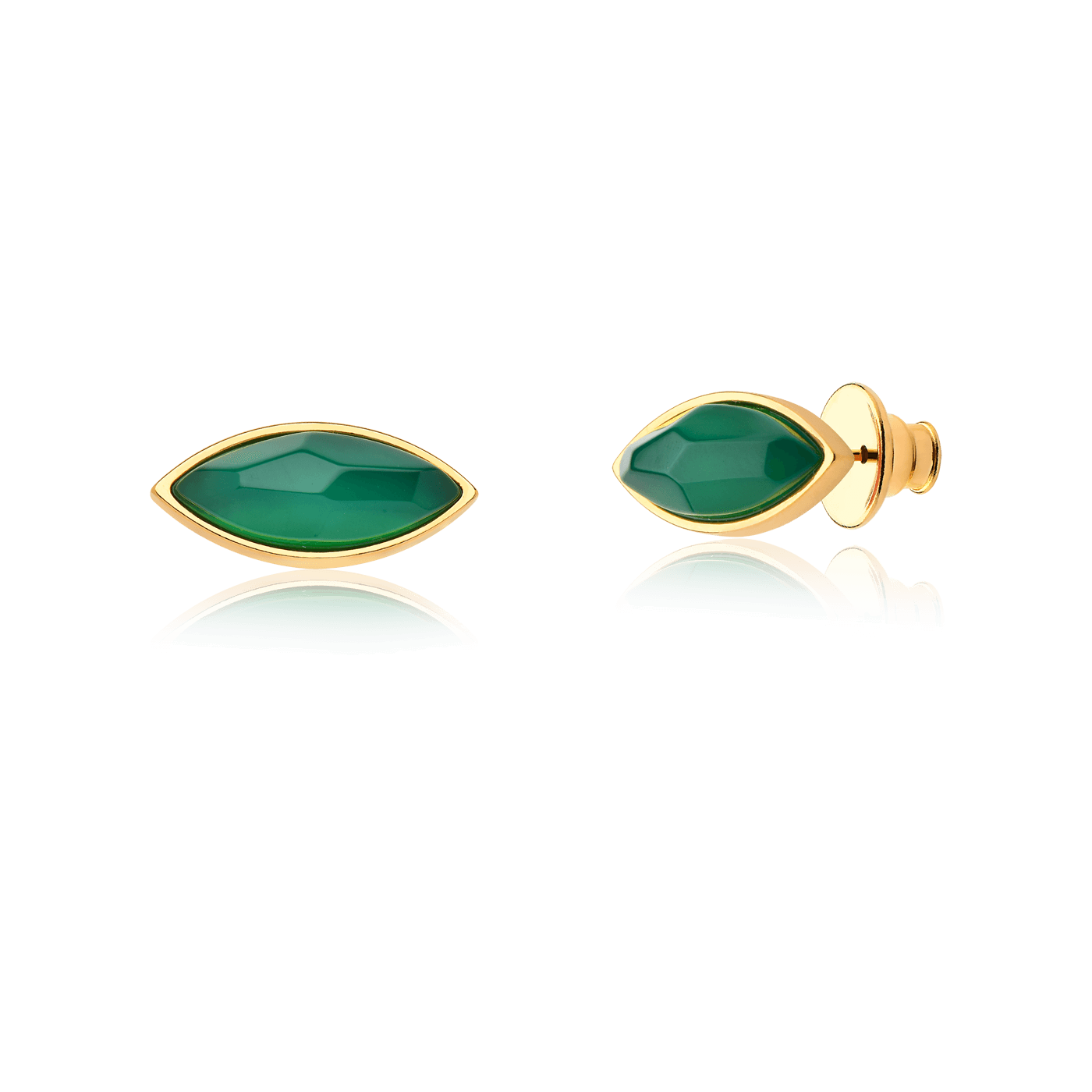 Brinco Pétala - Ágata Verde — Ouro 18K | Aimer Joias | semijoia feminina pedra natural
