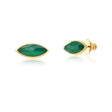Brinco Pétala - Ágata Verde — Ouro 18K | Aimer Joias | semijoia feminina pedra natural