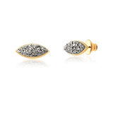 Brinco Pétala - Drusa Platina — Ouro 18K | Aimer Joias | semijoia feminina pedra natural