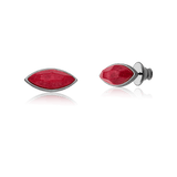 Brinco Pétala - Feldspato Vermelho — Ródio Negro | Aimer Joias | semijoia feminina pedra natural