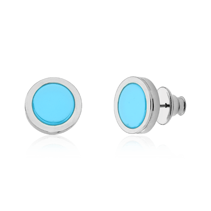 Brinco Singelo - Ágata Azul Céu Semijoias de luxo e design exclusivo