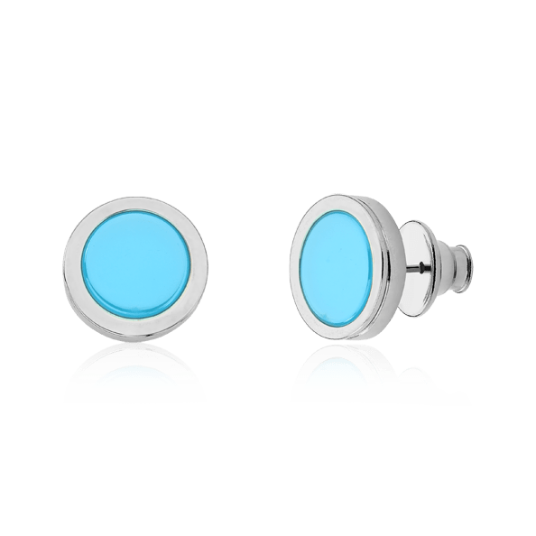 Brinco Singelo - Ágata Azul Céu Semijoias de luxo e design exclusivo