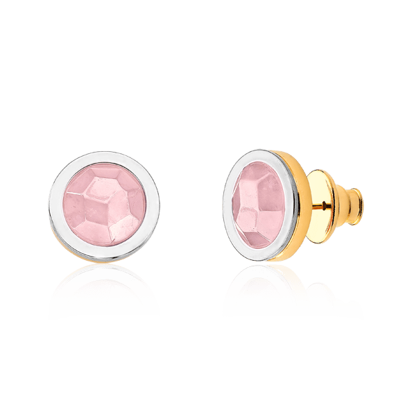 Brinco Singelo - Quartzo Rosa Semijoias de luxo e design exclusivo
