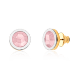 Brinco Singelo - Quartzo Rosa Semijoias de luxo e design exclusivo