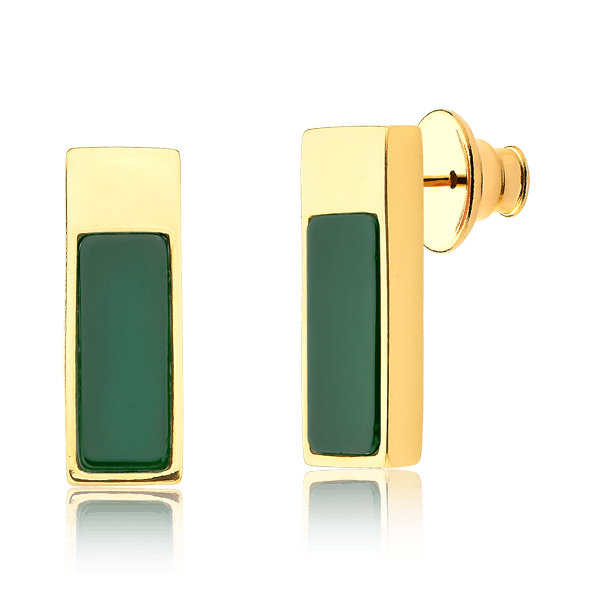 Brinco Soneto - Ágata Verde Semijoias de luxo e design exclusivo