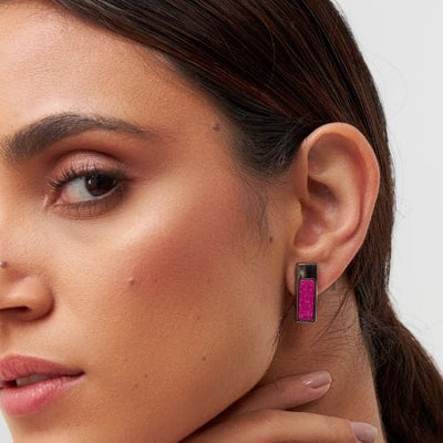 Brinco Soneto - Feldspato Rosa Pink — ângulo 2