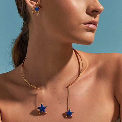 Choker Estelar - Quartzo  Azul Anil — ângulo 2